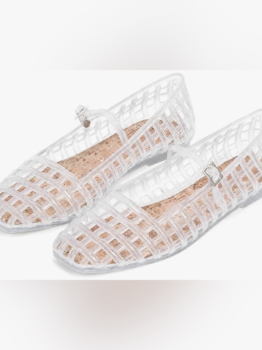Transparent Cage  Flats - White